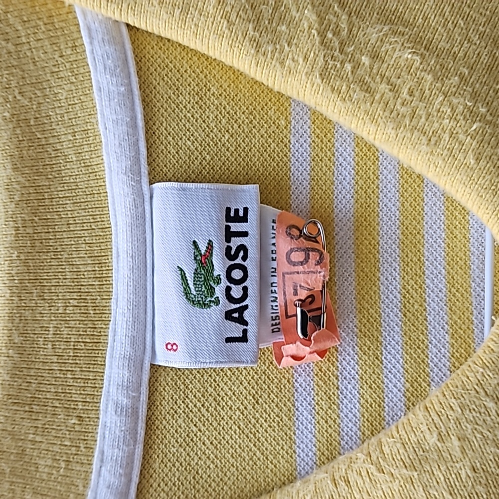 Lacoste Regular Fit Golf Tennis Polo Mens FR 8 (US XL) Striped Cotton - Picture 5 of 7